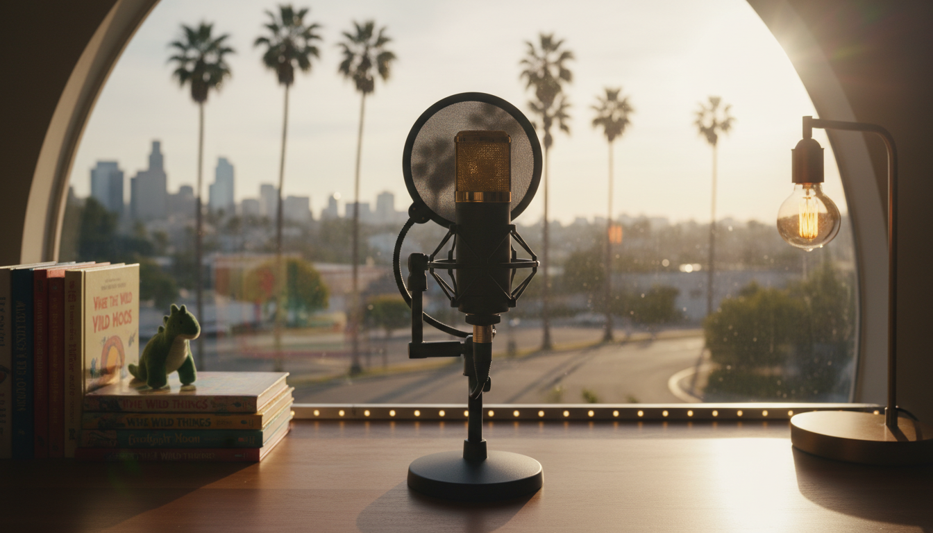 céline kallmann emmène sa famille et son podcast « encore une histoire » dans une nouvelle aventure à los angeles, entre vie personnelle et succès médiatique.